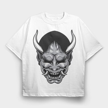 Demon Horns Grin, Tricou Oversize Barbati (Unisex)