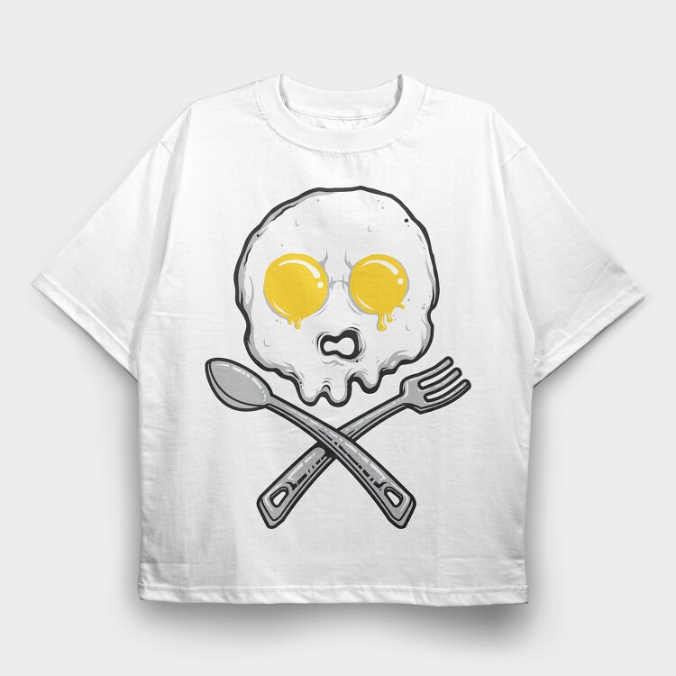 Eggy Skull, Tricou Oversize Barbati (Unisex)