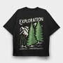 Exploration Evergreen, Tricou Oversize Barbati (Unisex)