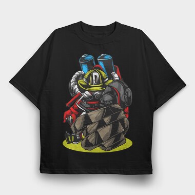 Firefighter Hero, Tricou Oversize Barbati (Unisex)