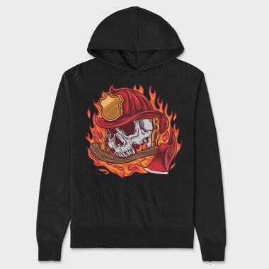 Firefighter Skull, Hanorac Oversize Barbati (Unisex)