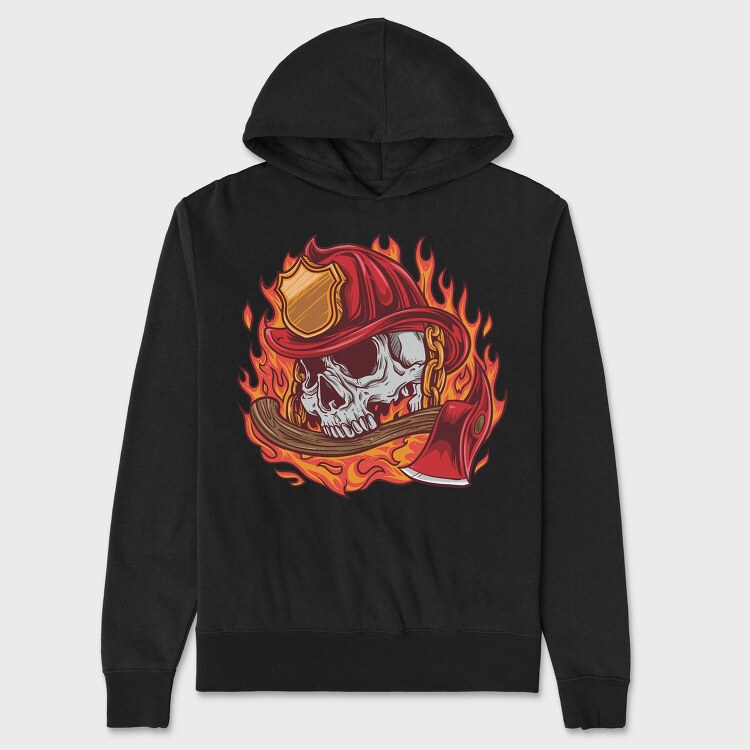 Firefighter Skull, Hanorac Oversize Barbati (Unisex)