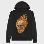 Flaming Skull, Hanorac Oversize Barbati (Unisex)