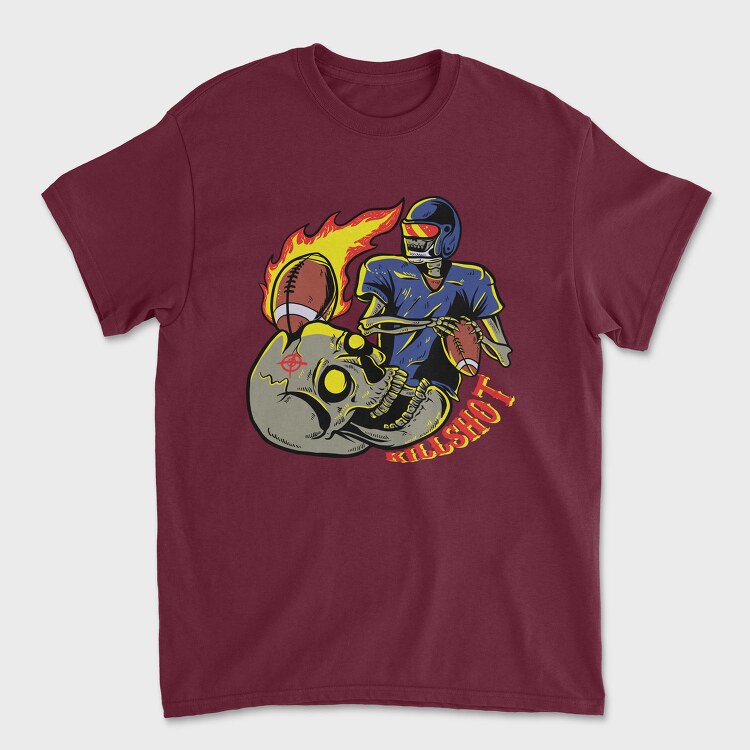 Football Fire Skull, Tricou Barbati (Unisex)