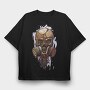 Gas Mask Skull, Tricou Oversize Barbati (Unisex)