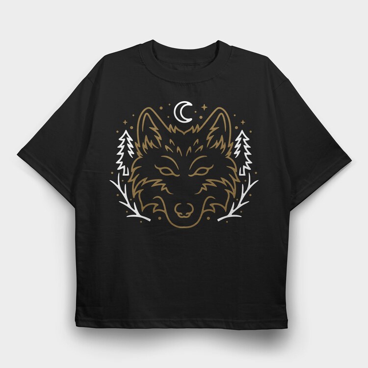 Golden Wolf Dreams, Tricou Oversize Barbati (Unisex)
