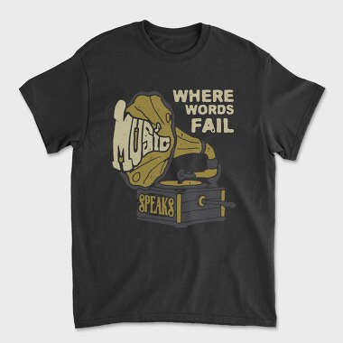 Gramophone Words Fail, Tricou Barbati (Unisex)
