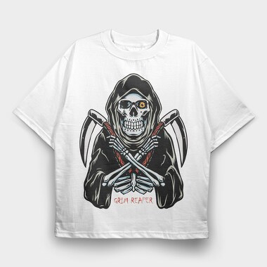 Grim Reaper Strike 1, Tricou Oversize Barbati (Unisex)