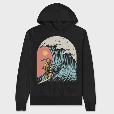 Grim Reaper Surfing, Hanorac Oversize Barbati (Unisex)