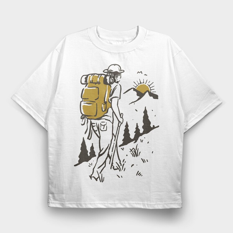 Hiking Adventure, Tricou Oversize Barbati (Unisex)