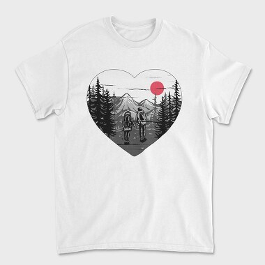 Hiking Heart Adventure, Tricou Barbati (Unisex)
