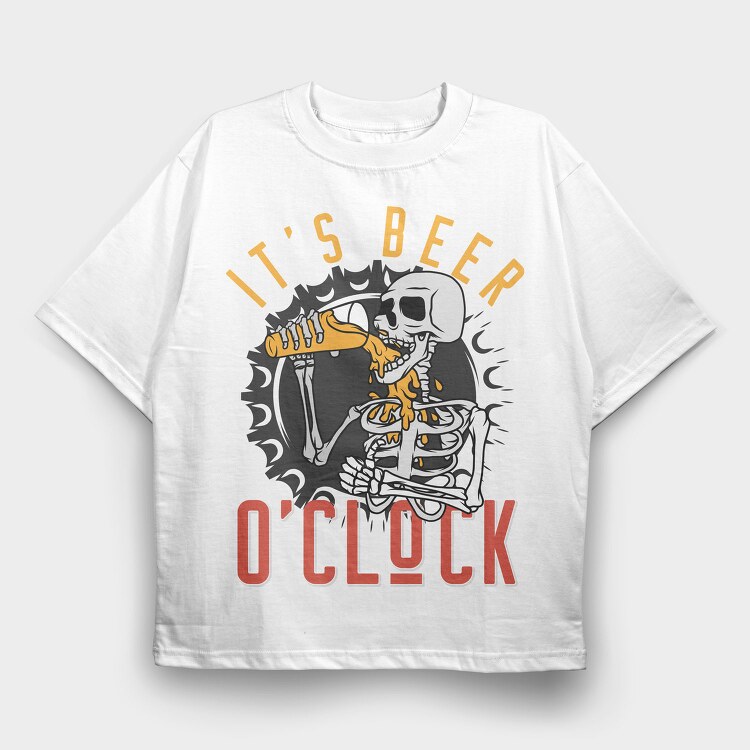 Its Beer Oclock, Tricou Oversize Barbati (Unisex)