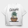 Keep On Growing Skull, Tricou Oversize Barbati (Unisex)