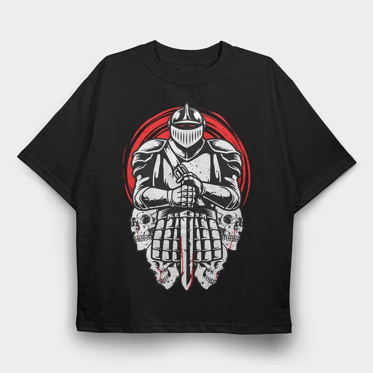 Knight Skull Armor, Tricou Oversize Barbati (Unisex)