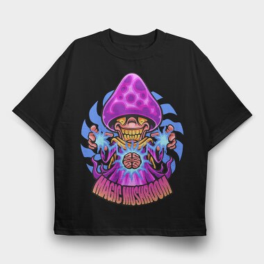 Magic Mushroom Brain Blast, Tricou Oversize Barbati (Unisex)