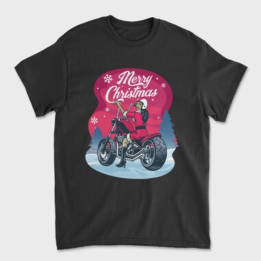 Merry Motorbike Santa, Tricou Barbati (Unisex)