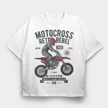 Motocross Rebel Race, Tricou Oversize Barbati (Unisex)