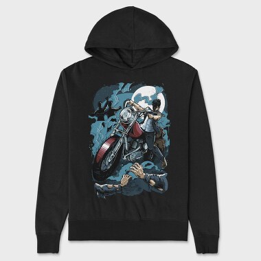 Motorcycle Chase, Hanorac Oversize Barbati (Unisex)
