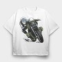 Motorcycle Rider, Tricou Oversize Barbati (Unisex)