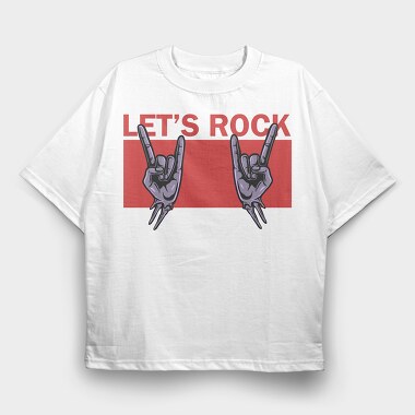 Rock On Hands, Tricou Oversize Barbati (Unisex)