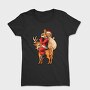 Santa Reindeer Hug, Tricou Femei
