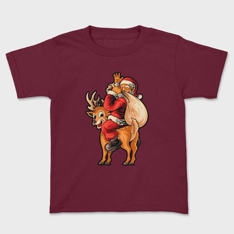 Santa Reindeer Hug, Tricou Copii