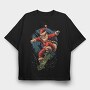 Santa Skate Xmas, Tricou Oversize Barbati (Unisex)