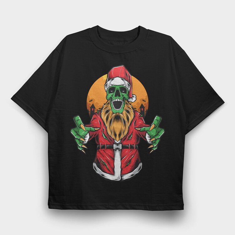 Santa Skull Horror, Tricou Oversize Barbati (Unisex)