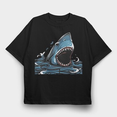 Shark Attack Splash, Tricou Oversize Barbati (Unisex)