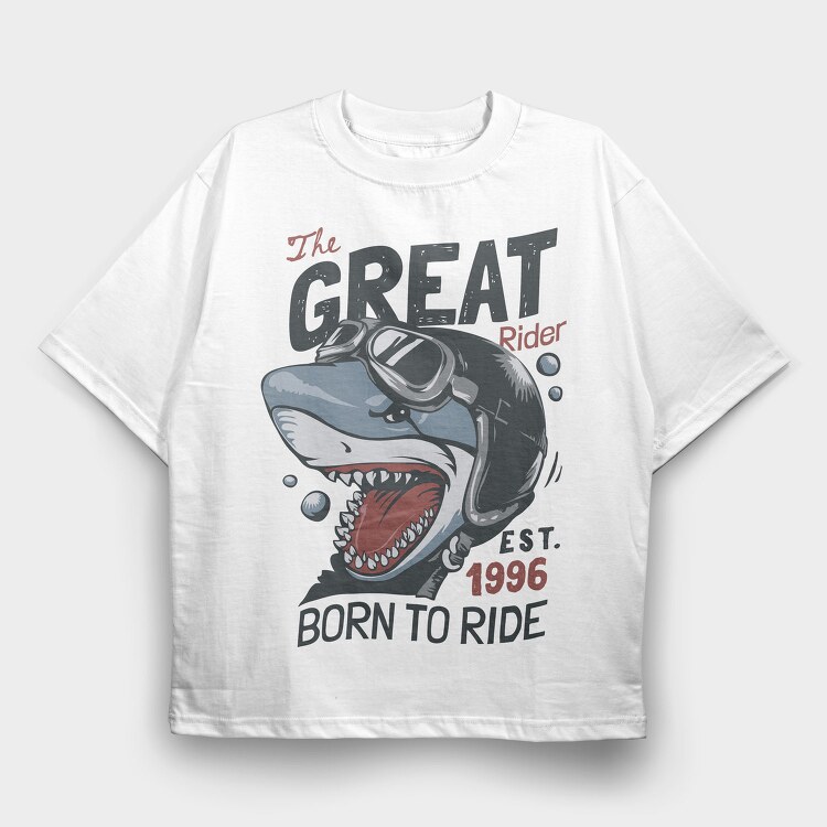 Shark Rider Born, Tricou Oversize Barbati (Unisex)