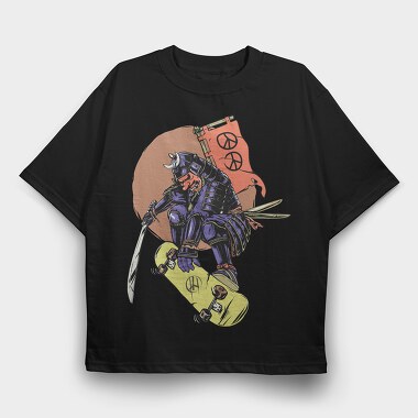 Skate Samurai, Tricou Oversize Barbati (Unisex)