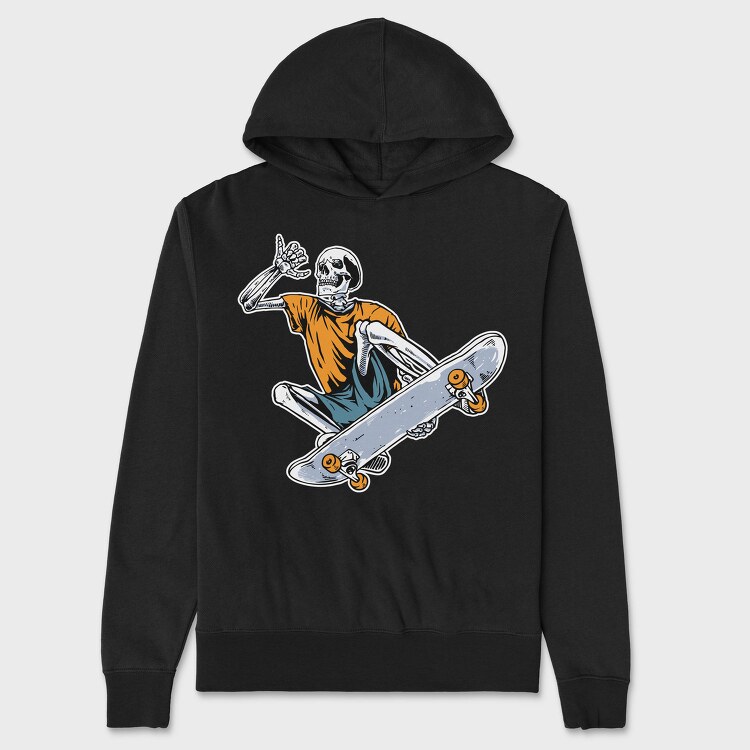 Skateboard Skeleton, Hanorac Oversize Barbati (Unisex)