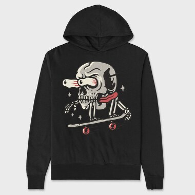 Skateboarding Skull 1, Hanorac Oversize Barbati (Unisex)