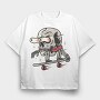 Skateboarding Skull 1, Tricou Oversize Barbati (Unisex)