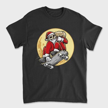 Skateboarding Skull Santa, Tricou Barbati (Unisex)