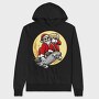 Skateboarding Skull Santa, Hanorac Oversize Barbati (Unisex)