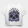 Skull Mountain Sunburst, Tricou Oversize Barbati (Unisex)