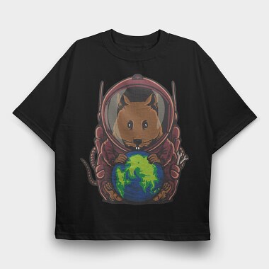 Space Squirrel Planet, Tricou Oversize Barbati (Unisex)