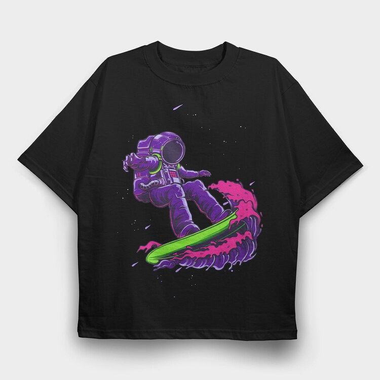 Space Surf Astronaut, Tricou Oversize Barbati (Unisex)