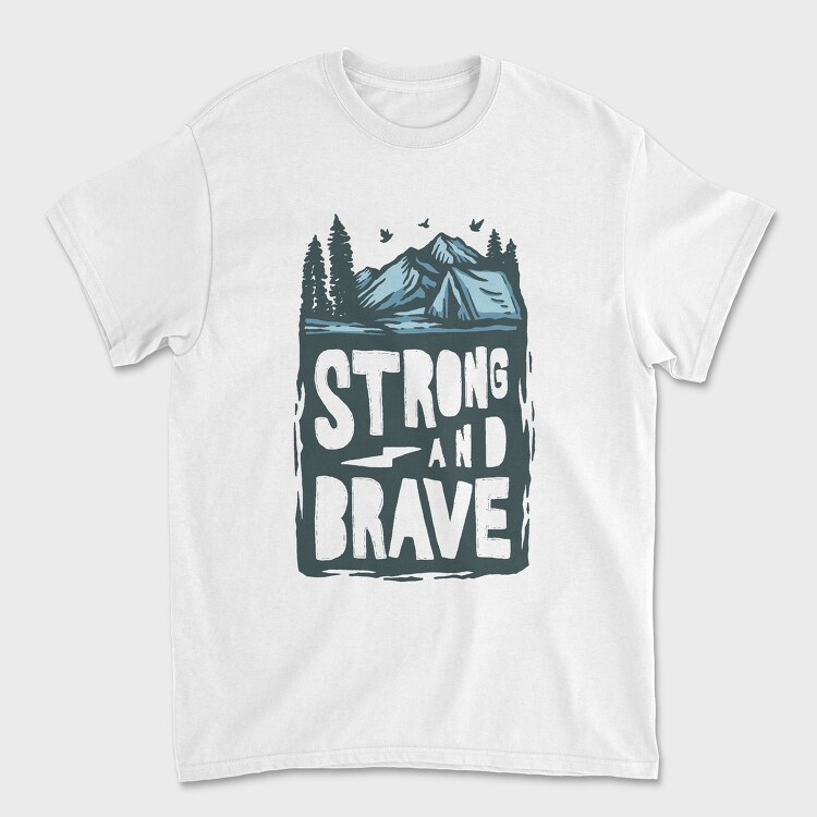 Strong And Brave Camp Vibes, Tricou Barbati (Unisex)