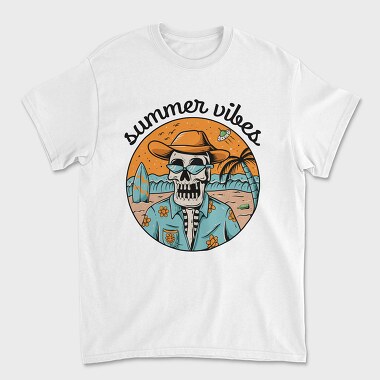 Summer Skull Vibes 1, Tricou Barbati (Unisex)