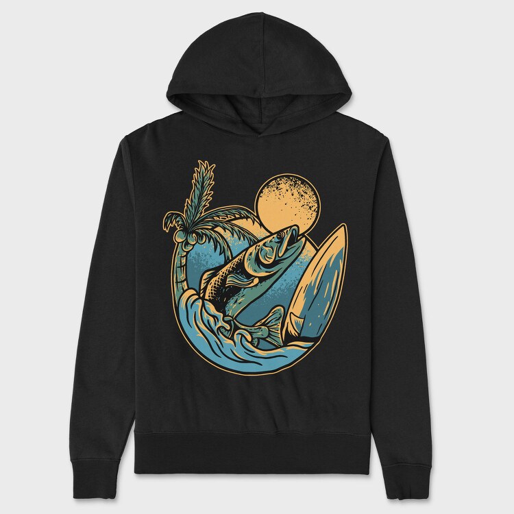 Surfing Marlin Paradise, Hanorac Oversize Barbati (Unisex)