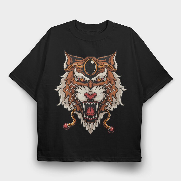 Tiger Roar Mascot, Tricou Oversize Barbati (Unisex)