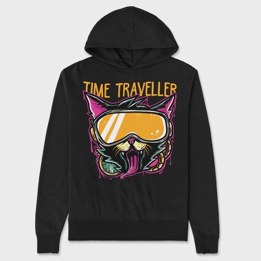 Time Traveler Cat, Hanorac Oversize Barbati (Unisex)
