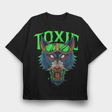 Toxic Wolf Howl, Tricou Oversize Barbati (Unisex)