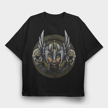Viking Warrior Shield, Tricou Oversize Barbati (Unisex)
