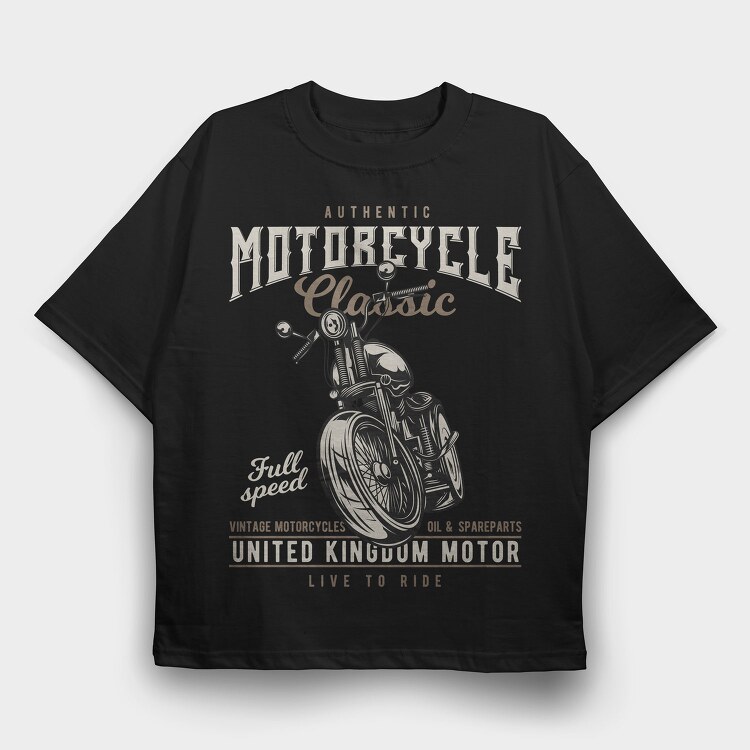 Vintage Motorcycle Ride, Tricou Oversize Barbati (Unisex)