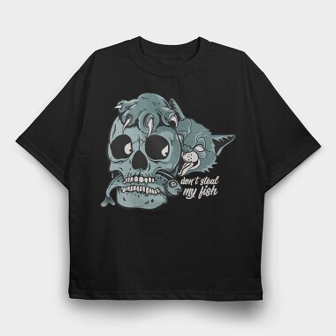 Zombie Fish Feast, Tricou Oversize Barbati (Unisex)