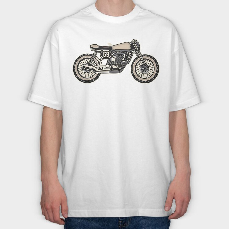 69 Cafe Racer, Tricou Oversize Barbati (Unisex)