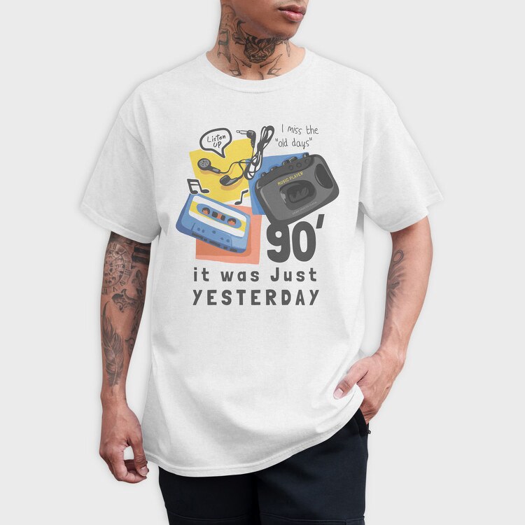 90S Cassette Nostalgia, Tricou Barbati (Unisex)
